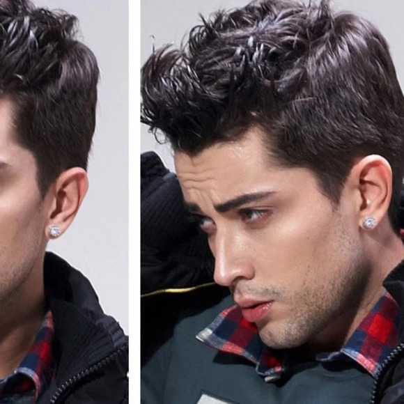 3 ctw 18k White Gold S925 Crown Stud Diamond Simulate Earrings - Picture 7 of 14